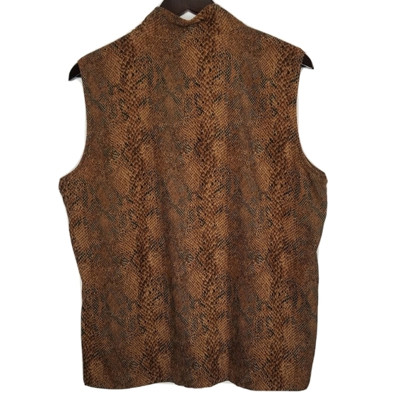 Cafe au Lait Canada Women’s Zip Vest Sleeveless Animal Print Size M - Picture 5 of 9